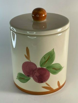 Franciscan Apple Pattern Canister Portugal 6 3/4 " Tall X 4 3/4 " Wide