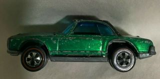 Vintage Mattel 1969 Redline Hot Wheel Mercedes Benz 280sl Green W Black Interior