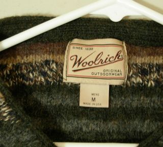 Vintage Woolrich USA Wool Blend Sweater Winter Men’s Brown Medium Crew Neck R877 3