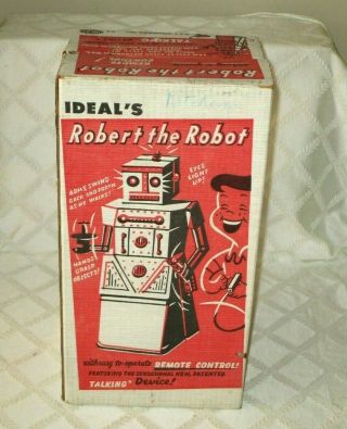 Vintage Ideal - Robert The Robot Battery Operated Box Only - 16 " - Space Toy