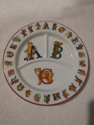 Tiffany & Co.  Alphabet Bears Plate Dish 8.  5 " 1994 Baby Shower
