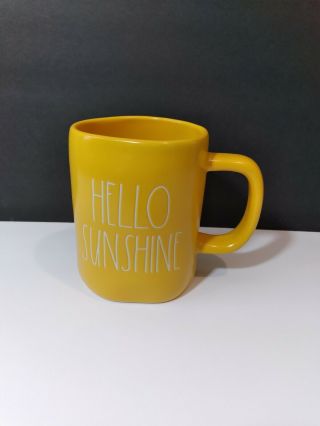 Rae Dunn Hello Sunshine Ceramic Coffee Mug With White Lettering