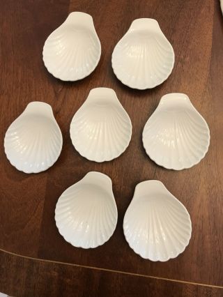 Vintage Lord Nelson Pottery England White Sea Shell Bowls 7 - 74/76/77 Set Of 7