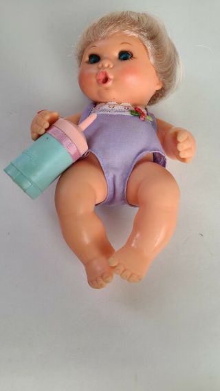 Vintage 1974 Ideal A Handful Of Love Baby Baby Doll With Bottle