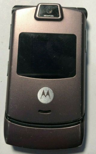 Read First Motorola Razr V3 Verizon Purple Cell Phone Vintage Parts Repair