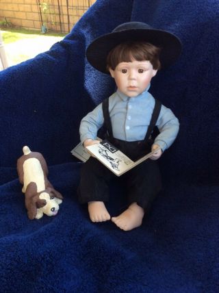 Vintage 1992 Danbury Amish Porcelain Doll By Fayzah Spanos “joshua”