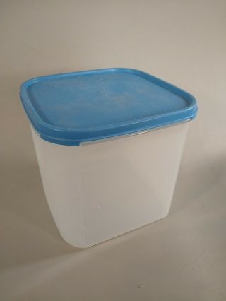 Vtg Tupperware Modular Mate 3 Container 1621 - 17 Cup With Light Blue Lid