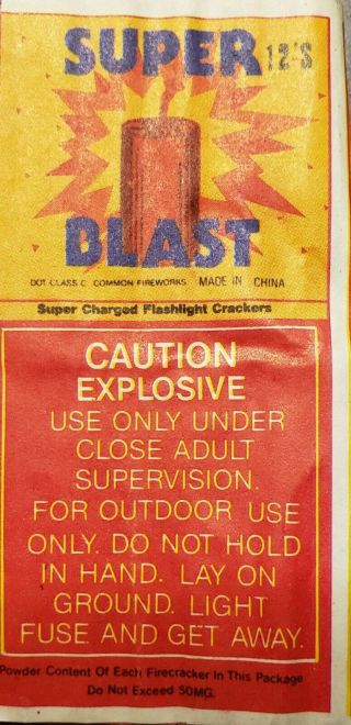 Vintage Blast Brand Firecracker Label 1 1/2 X 12 
