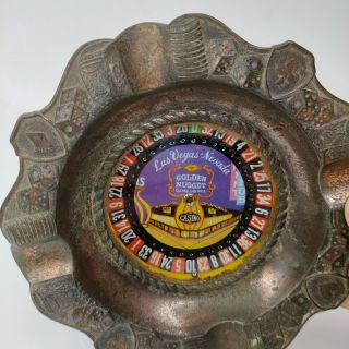 Golden Nugget Las Vegas Casino Roulette Wheel Ashtray Spins Vintage Spins