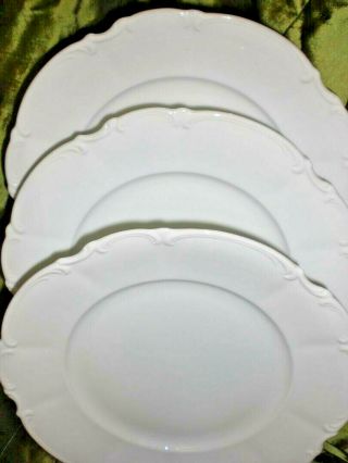 3 Hutschenreuther Bavaria Germany Sylvia White Salad Plates_set Of Three Loc - J9