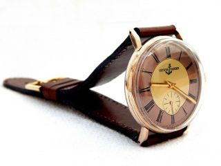Vintage Watch Ulysse Nardin Hand Winding Case Gold Plated 35mm Circa 1950 Men