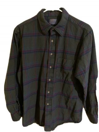 Men’s Xl Pendleton 100 Virgin Wool Long Sleeve Shirt Vintage Made In Usa