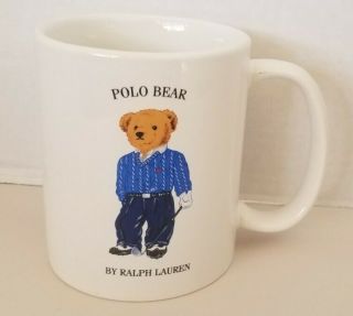 Vintage 1997 Polo Bear By Ralph Lauren Coffee Mug / Cup Royal Golf
