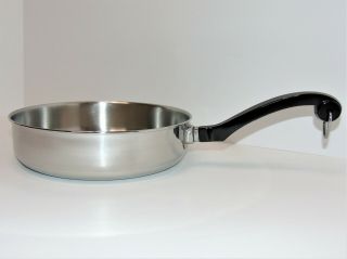 Vintage Farberware Stainless Steel Aluminum Clad 1.  5 Quart Frying Pan Pot Usa