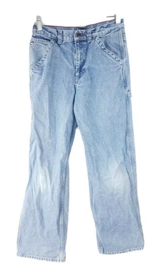 Vintage Tommy Hilfiger Carpenter Jeans Wide Leg Light Wash Denim Girls Size 14