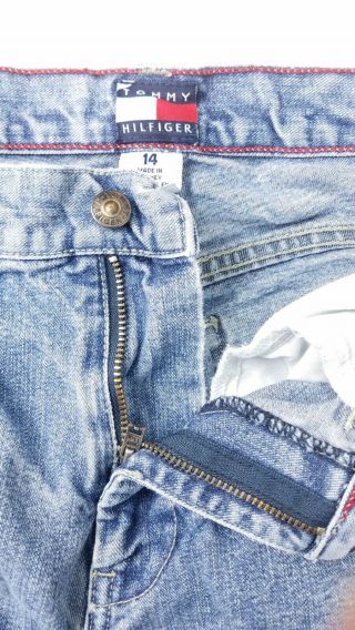 Vintage Tommy Hilfiger Carpenter Jeans Wide Leg Light Wash Denim Girls Size 14 3