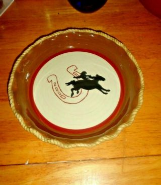 Sonoma Lodge Happy Trails Ceramic Pie Plate - Western Decorations,  Lariat Rim