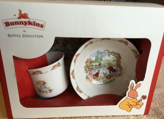Bunnykins By Royal Doulton Children’s Dish Set Plate Bowl Mug Rabbits