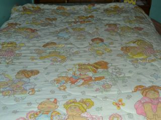 Vintage 1983 Cabbage Patch Doll Twin Comforter Blanket 68 " X 86 " Exc