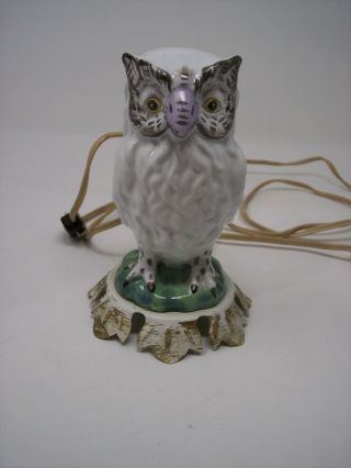 Vintage Owl Night Light Lamp Porcelain On Tin Classic Look Aladdin Giftware Co