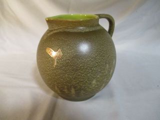 Vintage Red Wing Mid Century Green Speckled Pitcher 75th Anniversary No.  207