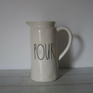 Rae Dunn “pour” Pitcher Large Letter Porcelain 9 " Tall