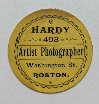 Ca.  1870 Antique Trade Card For Photographer A.  N.  Hardy Of Boston Massachusetts