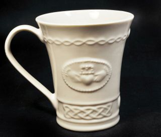 Belleek Fine Parian China Claddagh 10oz.  Coffee Cup Mug Hand Crafted In Ireland