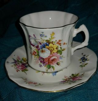 Hammersley & Co.  Bone China Floral Teacup And Saucer England