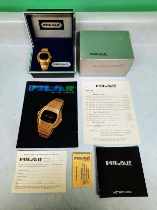 Vintage Pulsar P3 Time Computer Led 14k Gold Filled 1 Owner Boxes / 1974 Papers
