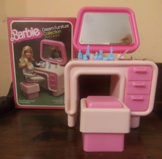 Vintage 1978 Barbie Mattel Dream Furniture Vanity & Seat 2469 Box