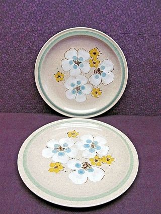 2 Vintage International Statastone Sweet Briar Floral 10 1/2 " Dinner Plate Japan