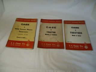 3 Vintage Case Tractor Manuals Models D S & 800 Series