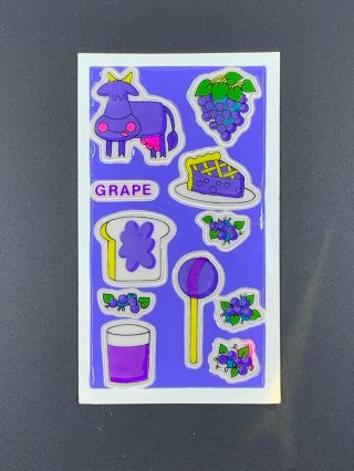 S1092 80s Scratch & Sniff Vintage Russ Puffy Grape Sniff Stickers
