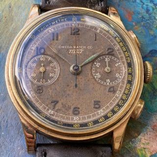 Omega Tissot 33.  3 Chronograph Gold Plated Vintage Watch 100 Circa 1935
