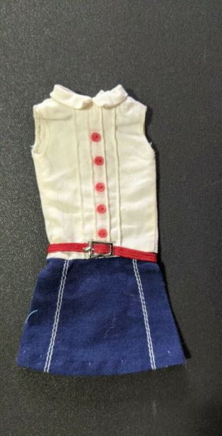 Vintage Barbie Skipper - Cookie Time 1912 White & Navy Blue Dress Dress Only