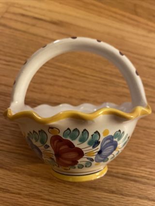 Kermika Tupesy Modra Czechoslovakia Small Ceramic Basket
