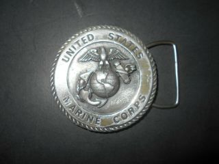 Vintage Sid Bell Pewter Belt Buckle Usmc Marine Corps The Alaskan Silversmith