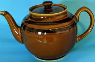 Vintage Sadler England Teapot Brown Betty Handpainted Retro Pottery 70 