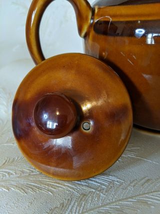 Vintage Sadler England Teapot Brown Betty Handpainted Retro Pottery 70 ' s 3