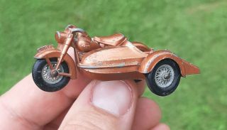 Vintage Matchbox Lesney No.  66 Harley Davidson Motorcycle Toy With Sidecar