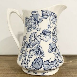 Alfred Meakin England White Pitcher With Blue Floral Florette