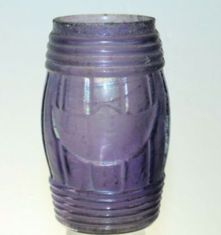 Antique Purple Barell Mustard Jar Gleen & Co Philada Ground Lip 3 1/2  Bottle