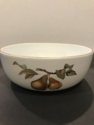 Royal Worcester Fine Porcelain “evesham” White,  8” Serving Bowl Fruit Motif