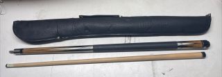 Vintage Billiard Pool Cue Stick 2 Piece 58 Inches With Soft Case