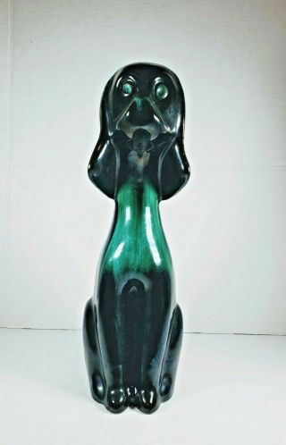 Vintage Blue Mountain Pottery 15 " Dog Blue Collectible Art Figurine