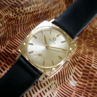 Mens 1963 OMEGA Florentine Engraved 14K Gold Filled Vintage Swiss Watch 2