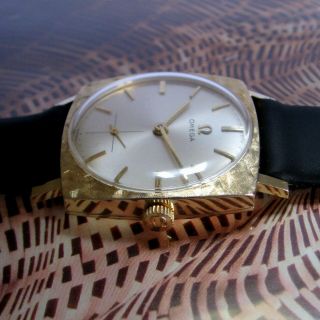 Mens 1963 OMEGA Florentine Engraved 14K Gold Filled Vintage Swiss Watch 3