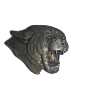 Vintage Cougar Panther Solid Brass Belt Buckle Made In Taiwan