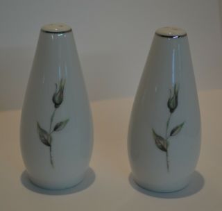 Exquisite Mid - Century Style House Fine China Dawn Rose Salt & Pepper Shakers